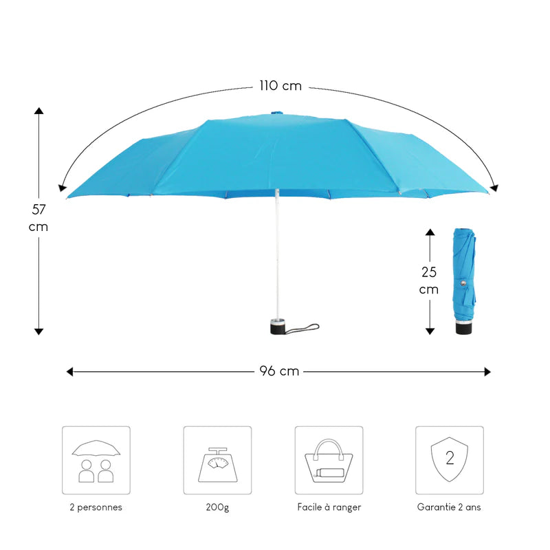 Parapluie ultra compact et résistant - Anti vent et retournement - ALISTAIR - Marque française garantie 1 an