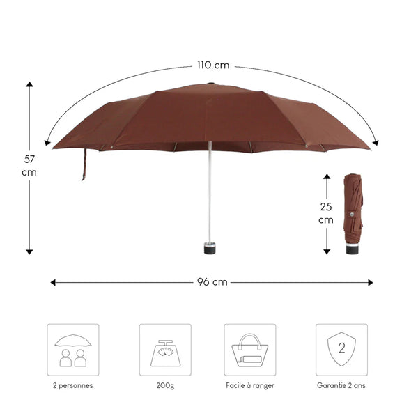 Parapluie ultra compact et résistant - Anti vent et retournement - ALISTAIR - Marque française garantie 1 an