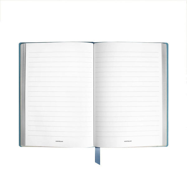 Carnet de noteMontblancCarnet petit format, Montblanc 4810 cuir bleu cendré, bleu, pages lignées