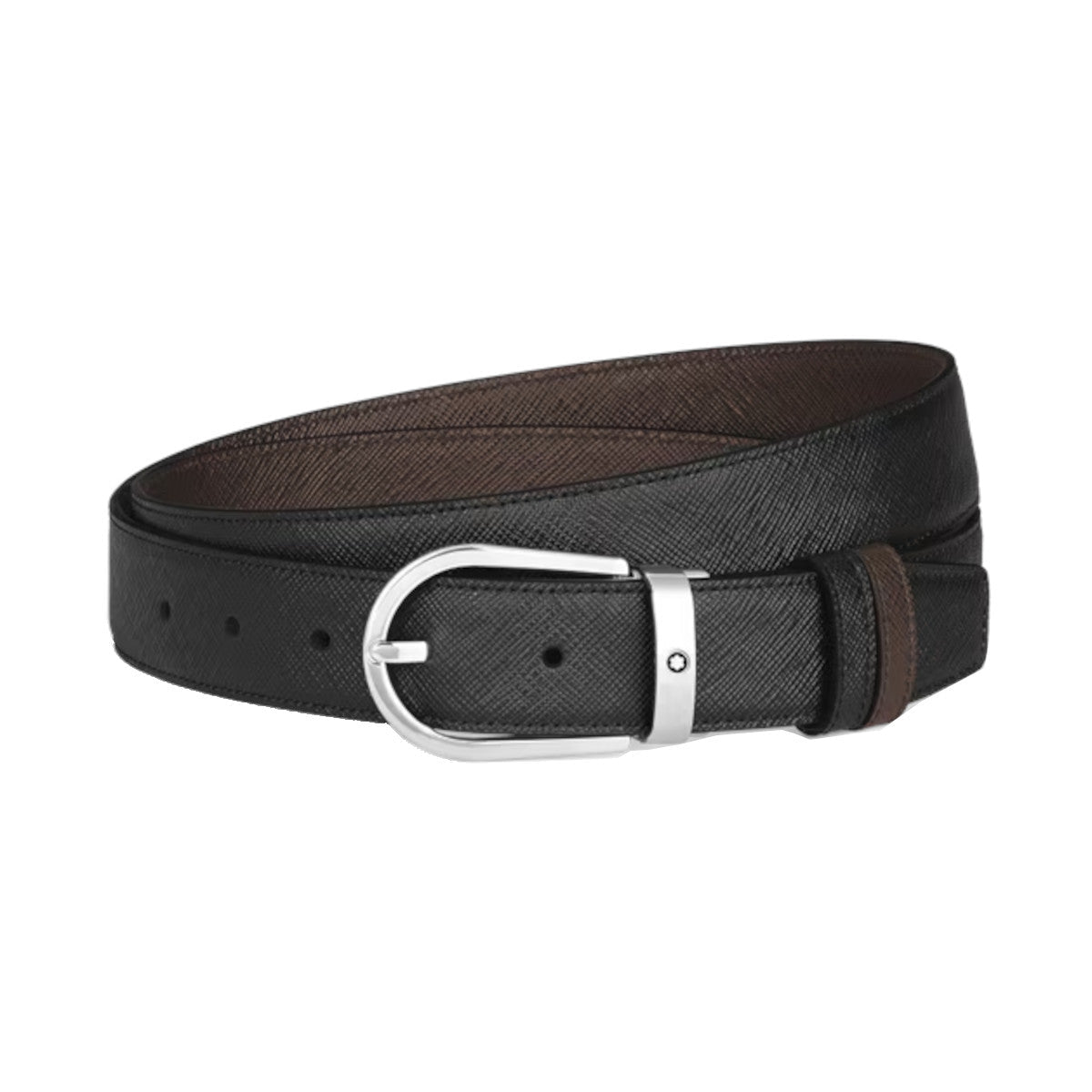 Ceinture hommeMontblancCeinture Réversible Montblanc Fer à Cheval 30 mm en Cuir Sartorial
