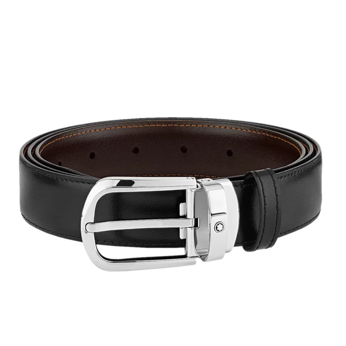 Ceinture affaires réversible noire/marron à couper selon la taille