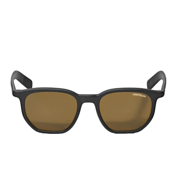 Lunettes de soleil carrées à monture en acétate noire
