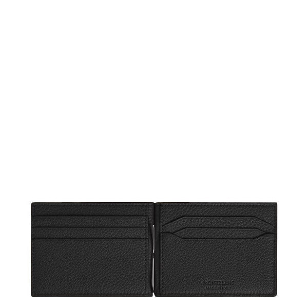 PortefeuilleMontblancPortefeuille Montblanc 6cc avec Pince à Billets en Cuir Grainé Noir