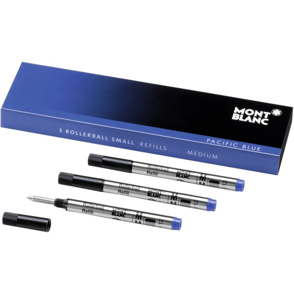 3 Recharges pour rollerball petit modele (M) Pacific Blue - Boutique-Officielle-Montblanc-Cannes