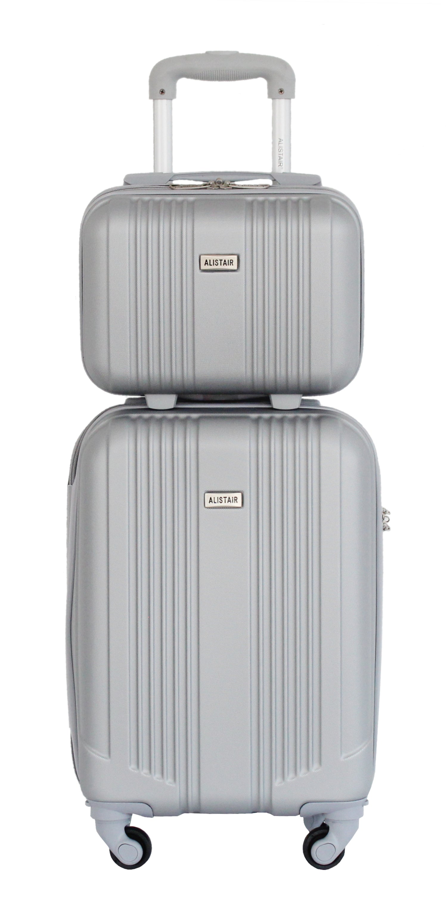 Valise cabine 52cm et Vanity Alistair - Collection Airo 2.0 - 4 roues - ABS ultra résistant - Argent