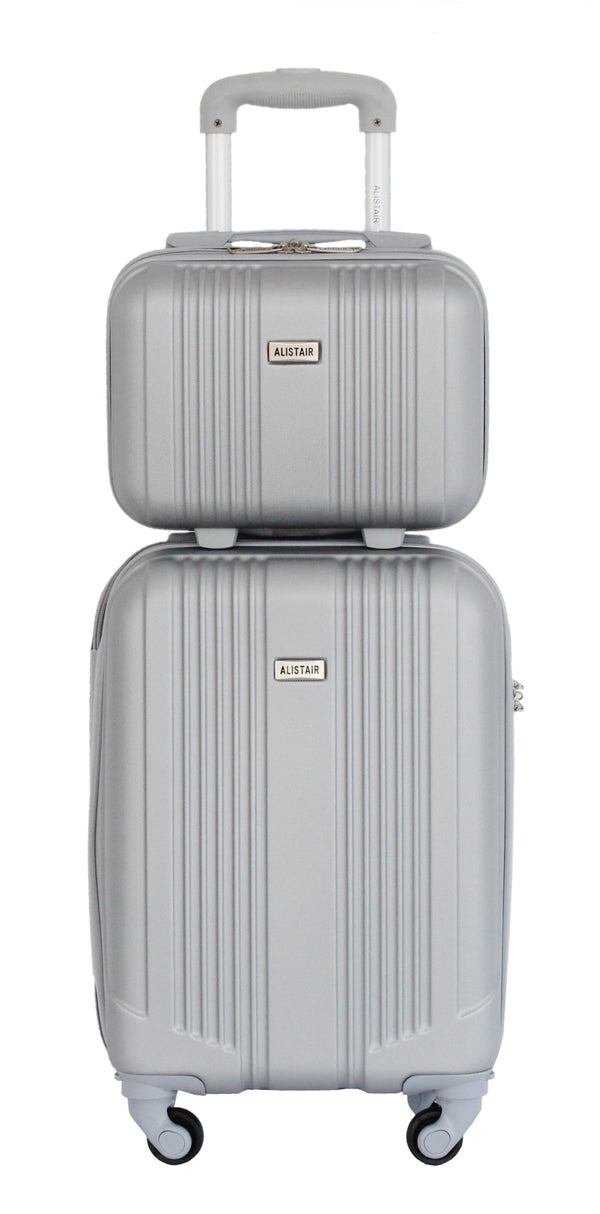 Valise cabine 52cm et Vanity Alistair - Collection Airo 2.0 - 4 roues - ABS ultra résistant - Argent