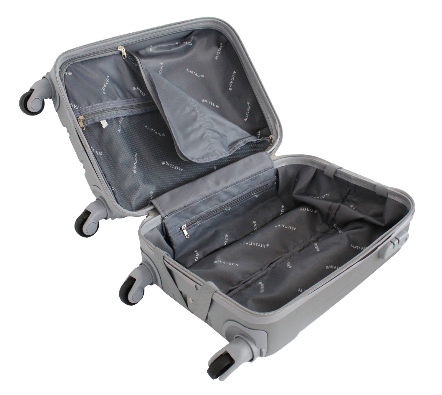 Valise cabine 52cm et Vanity Alistair - Collection Airo 2.0 - 4 roues - ABS ultra résistant - Argent