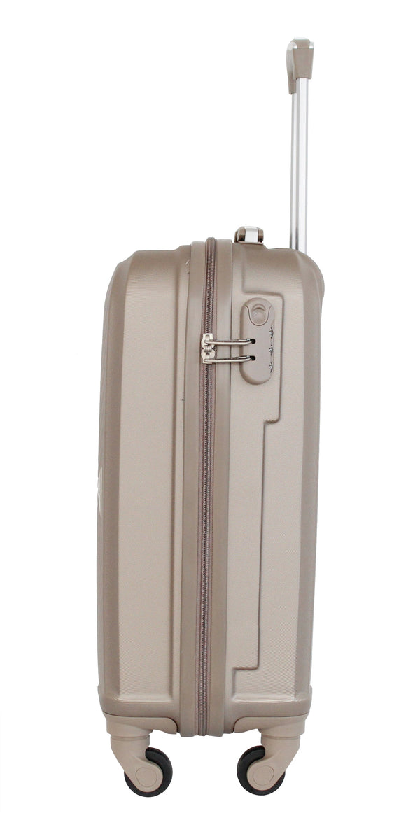 Valise cabine S Alistair - Collection Iron - 4 roues - ABS ultra résistant - Champagne