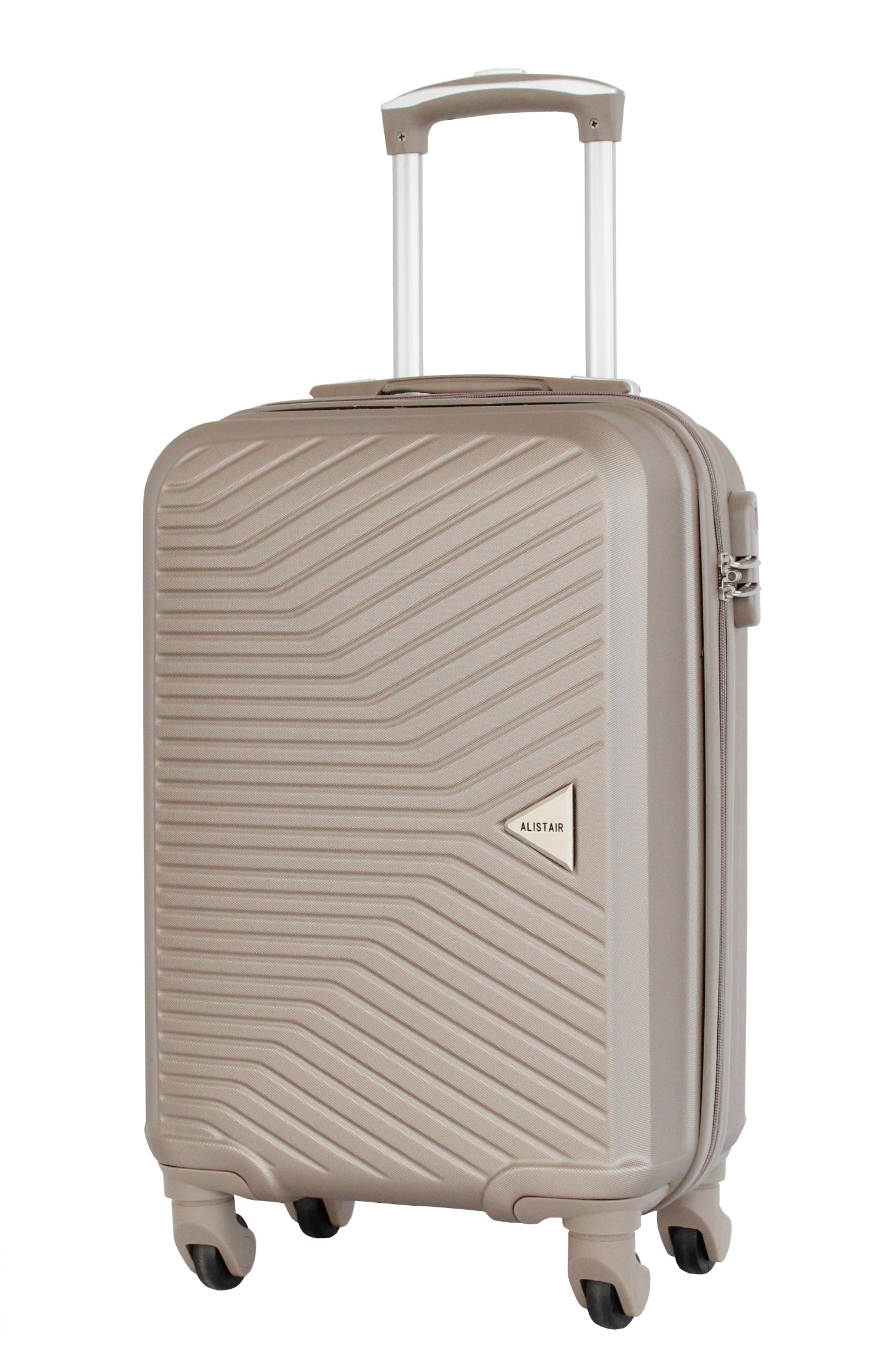 Valise cabine 55 cm et Vanity S Alistair - Collection Iron - 4 roues - ABS ultra résistant - Champagne