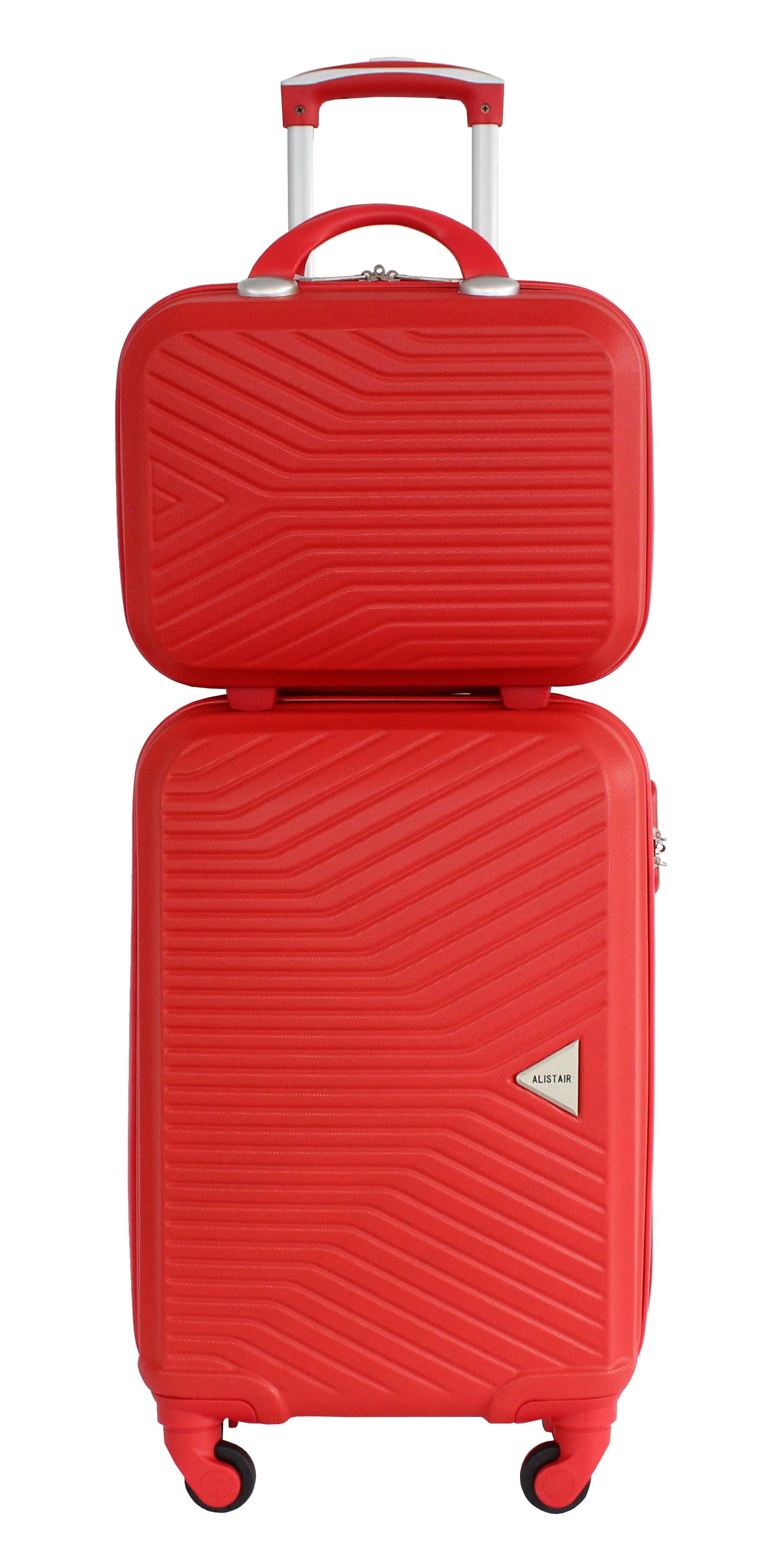 Valise cabine 55 cm et Vanity S Alistair - Collection Iron - 4 roues - ABS ultra résistant - Rouge
