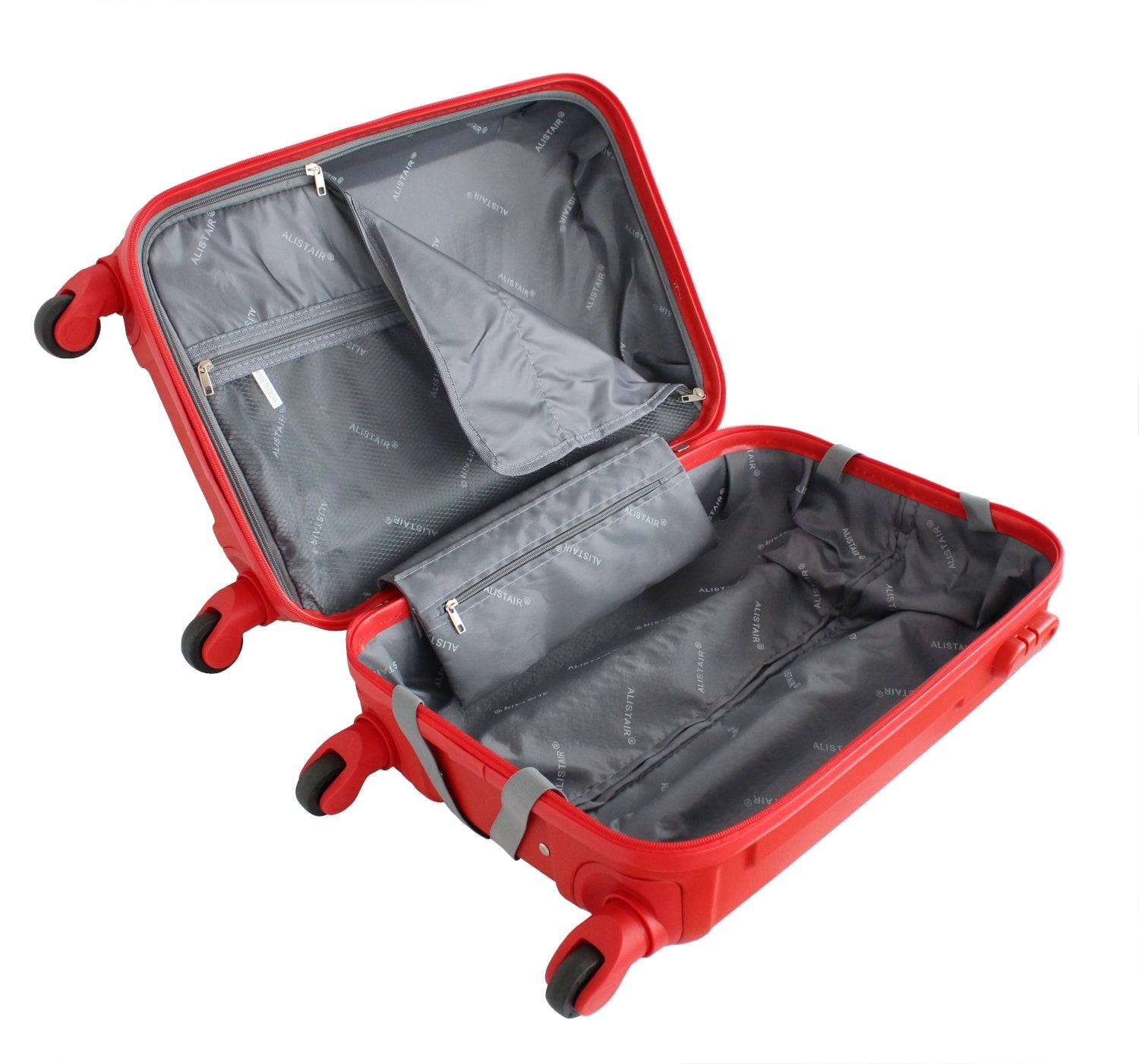 Valise cabine 55 cm et Vanity S Alistair - Collection Iron - 4 roues - ABS ultra résistant - Rouge