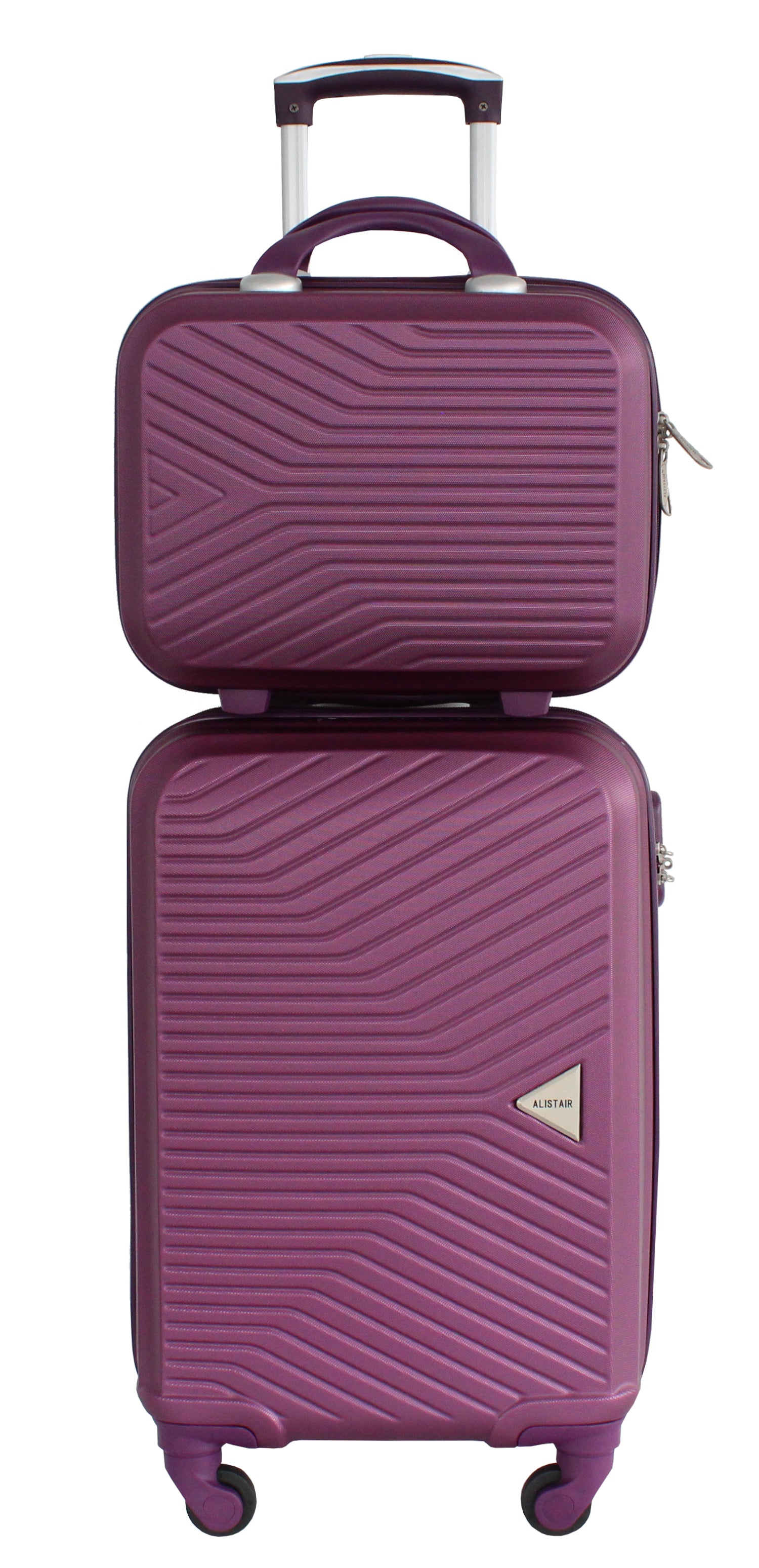 Valise cabine 55 cm et Vanity S Alistair - Collection Iron - 4 roues - ABS ultra résistant - Violet