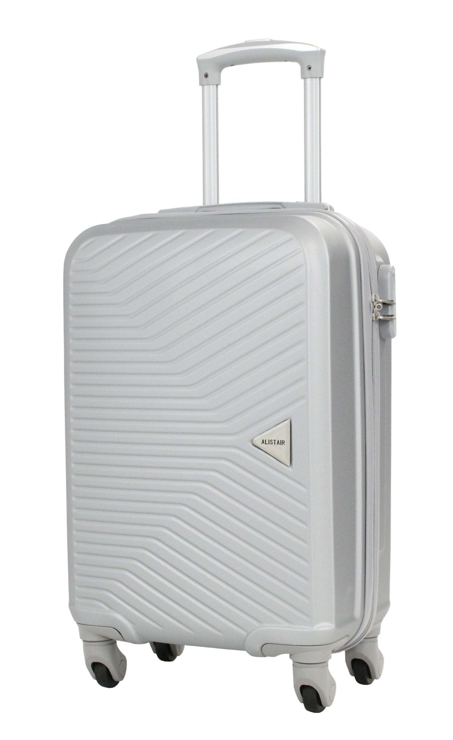 Valise cabine S Alistair - Collection Iron - 4 roues - ABS ultra résistant - Argent