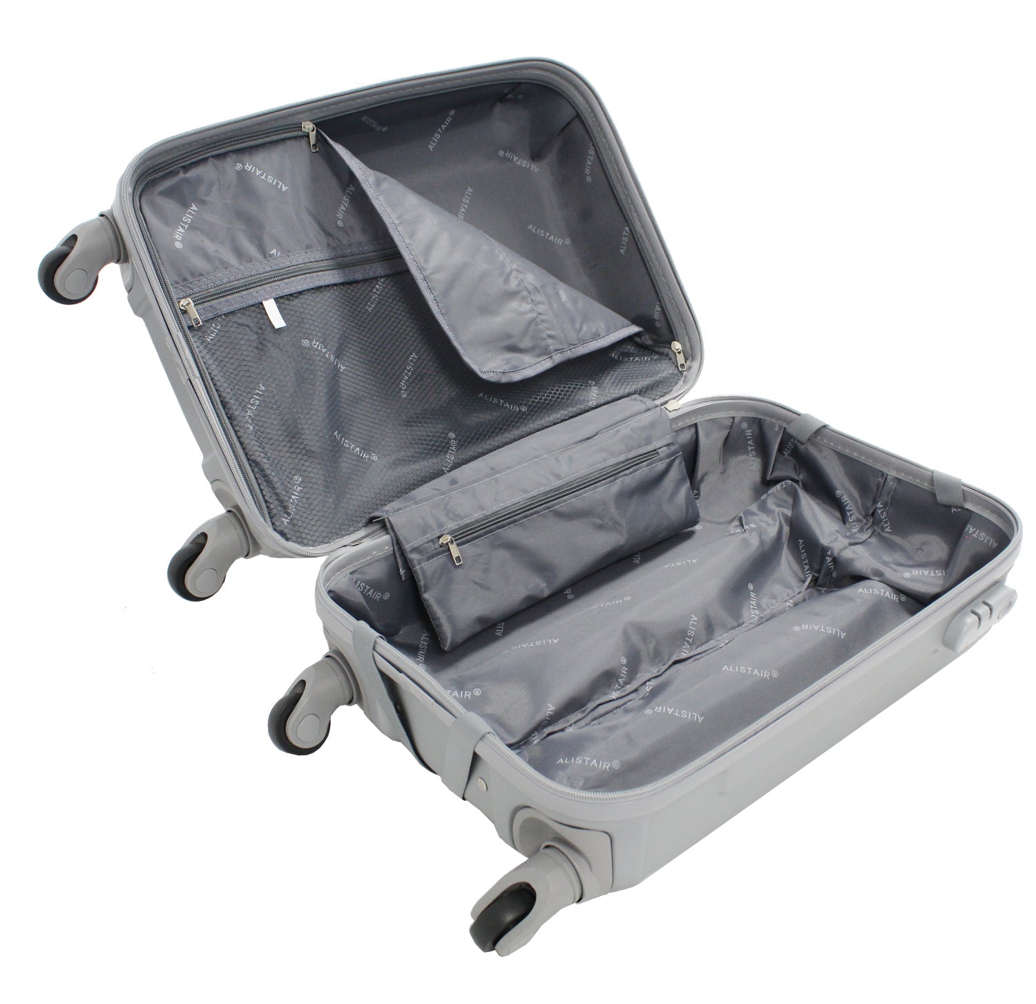 Valise cabine S Alistair - Collection Iron - 4 roues - ABS ultra résistant - Argent