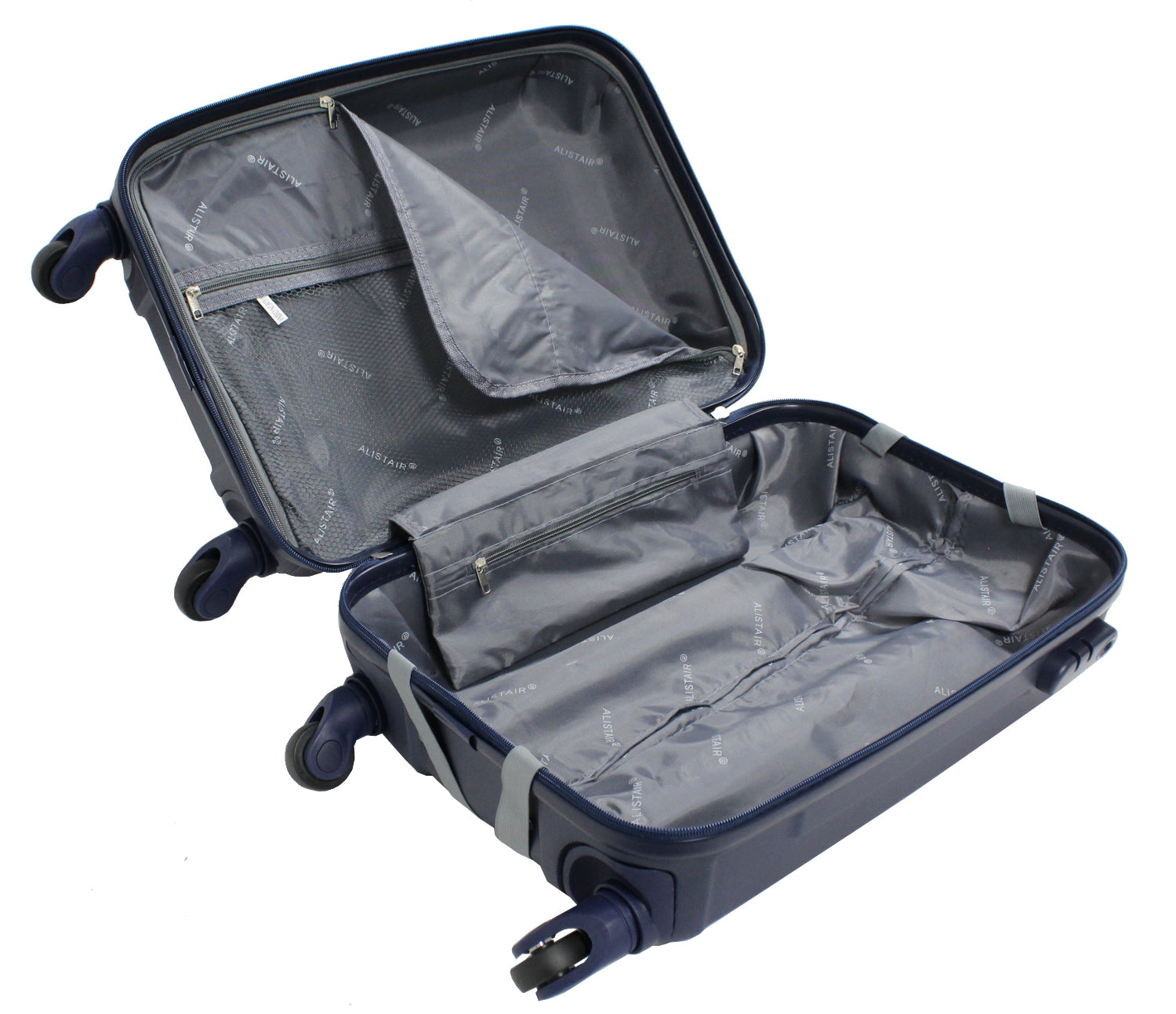 Valise cabine 55 cm et Vanity S Alistair - Collection Iron - 4 roues - ABS ultra résistant - Bleu
