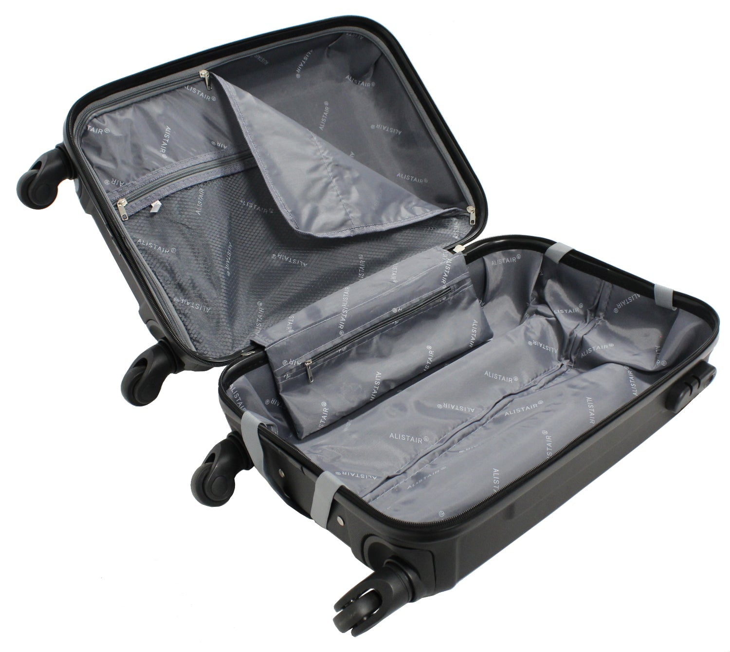 Valise cabine 55 cm et Vanity S Alistair - Collection Iron - 4 roues - ABS ultra résistant - Noir