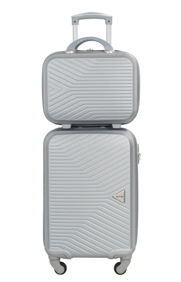 Valise cabine 55 cm et Vanity S Alistair - Collection Iron - 4 roues - ABS ultra résistant - Argent
