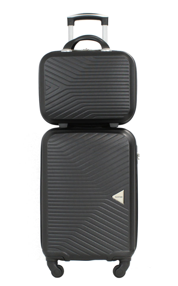 Valise cabine 55 cm et Vanity S Alistair - Collection Iron - 4 roues - ABS ultra résistant - Noir