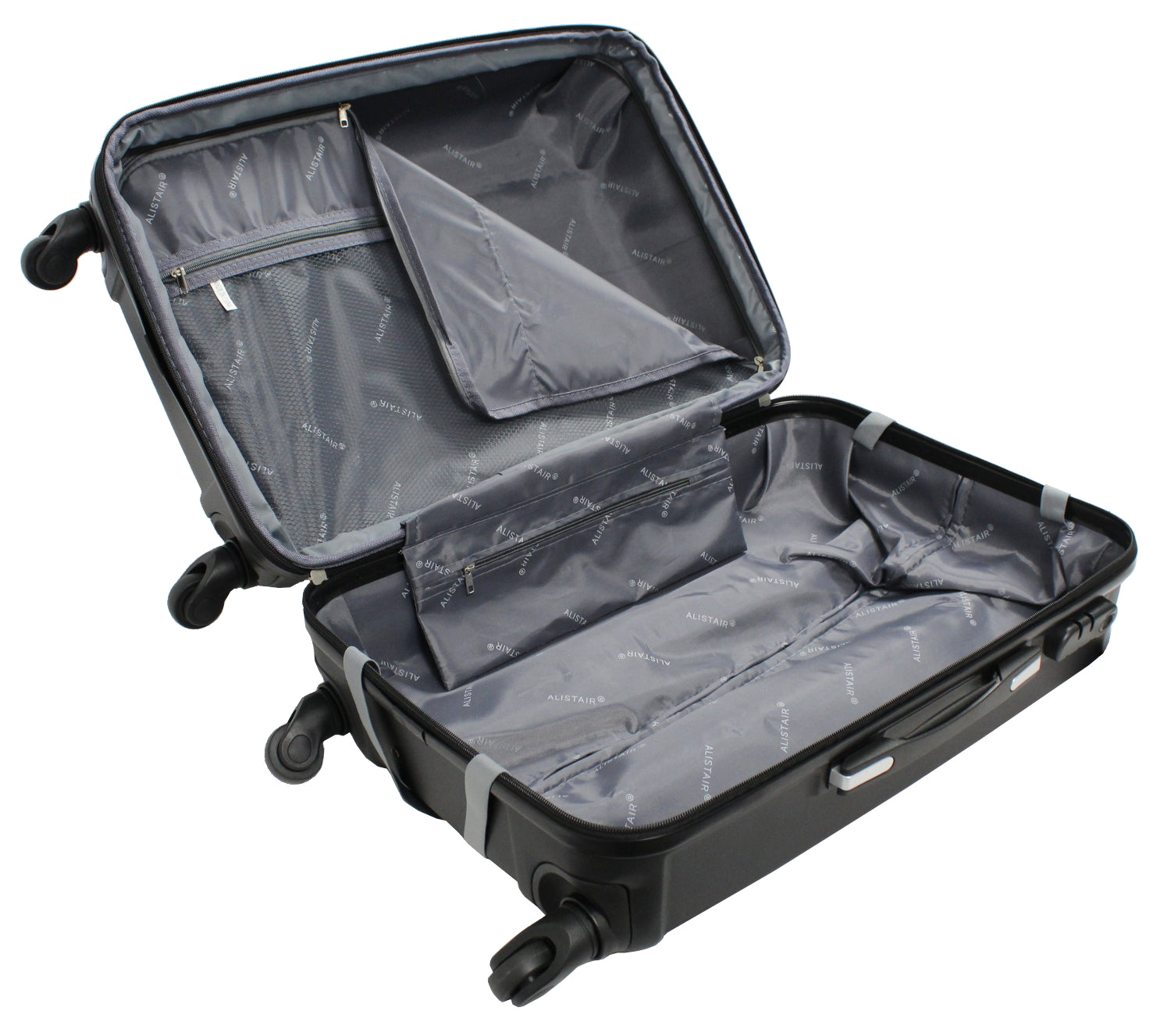 Valise taille moyenne Alistair - Collection Iron - 4 roues - ABS ultra résistant - Noir