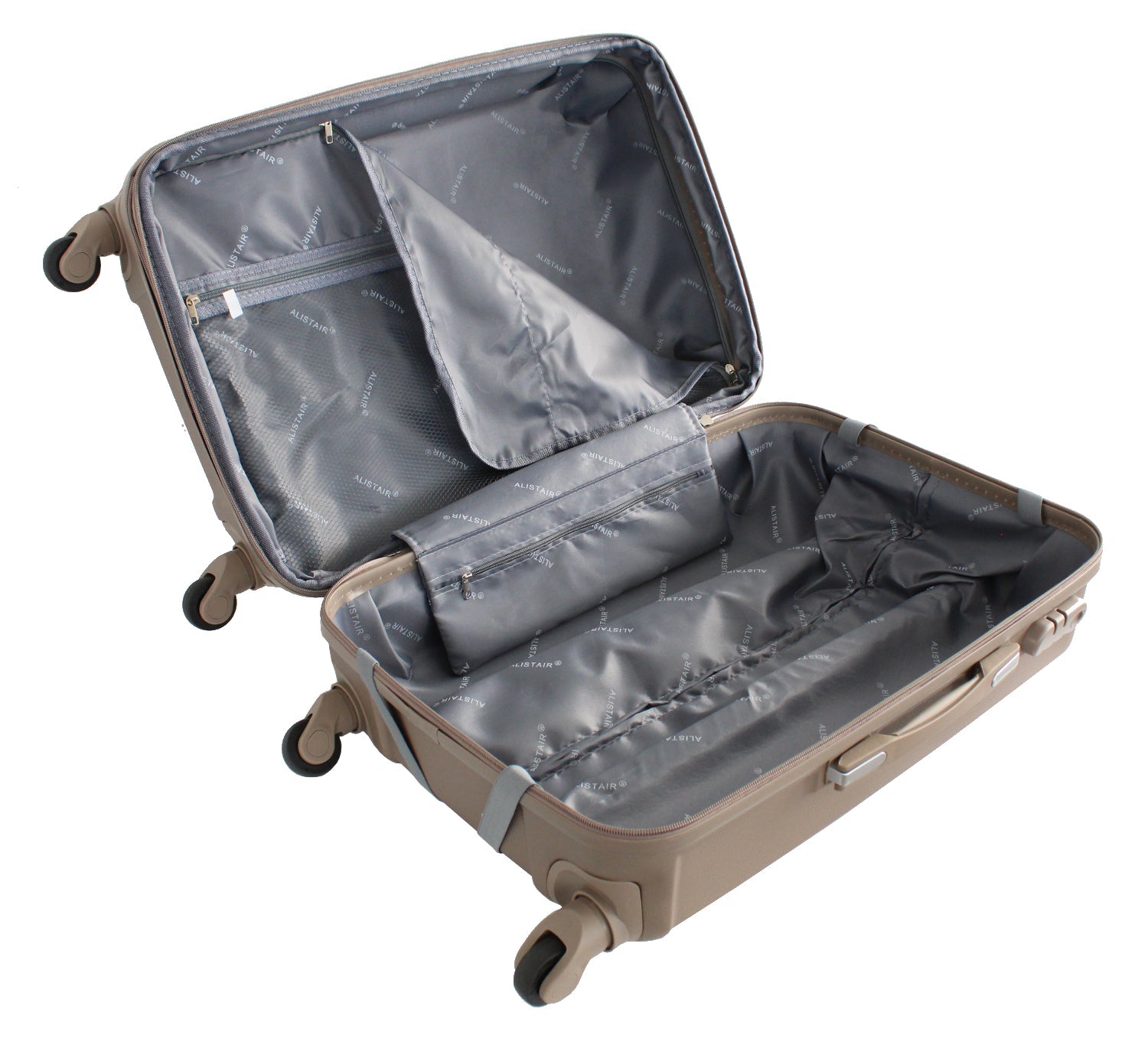 Valise taille moyenne Alistair - Collection Iron - 4 roues - ABS ultra résistant - Champagne