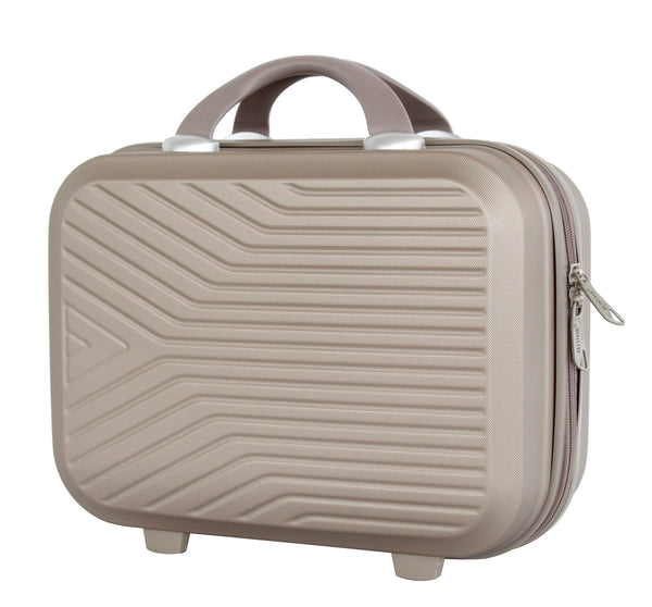 Valise cabine 55 cm et Vanity S Alistair - Collection Iron - 4 roues - ABS ultra résistant - Champagne