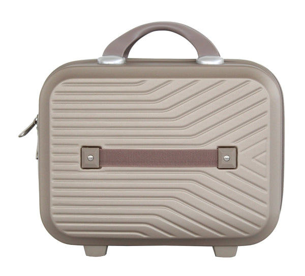 Valise cabine 55 cm et Vanity S Alistair - Collection Iron - 4 roues - ABS ultra résistant - Champagne