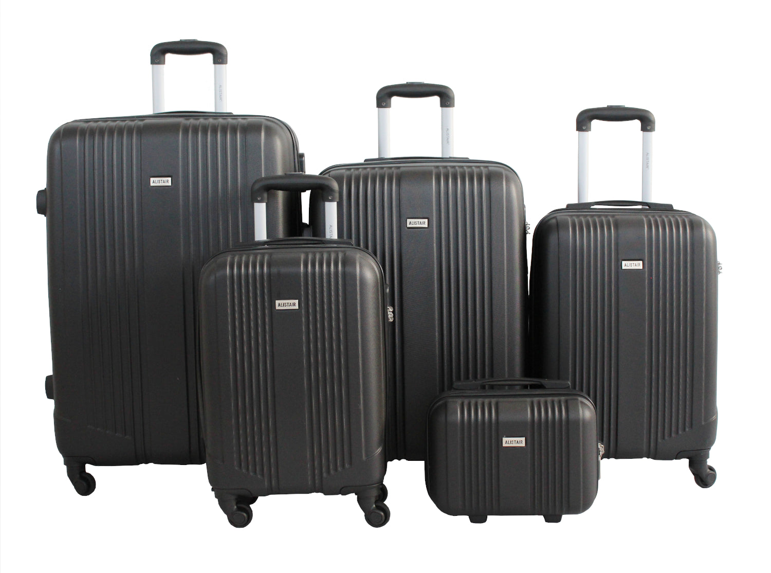 Set de 4 Valises 52cm-55cm-65cm-75cm + Vanity Alistair - Collection Airo 2.0 - 4 roues - ABS ultra résistant - Noir