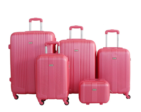 Set de 4 Valises 52cm-55cm-65cm-75cm + Vanity Alistair - Collection Airo 2.0 - 4 roues - ABS ultra résistant - Rose