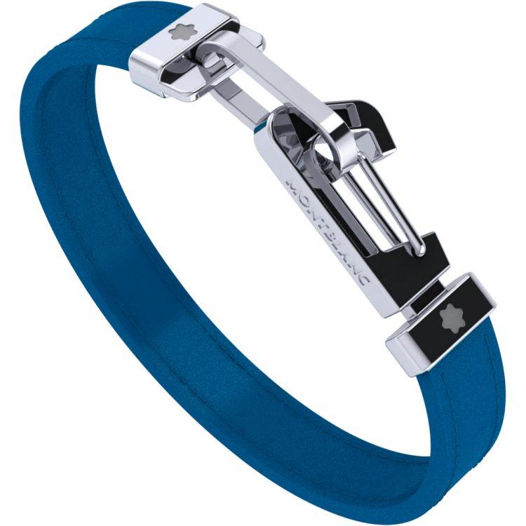Bracelet Montblanc Wrap Me en cuir bleu (Taille M) - Boutique-Officielle-Montblanc-Cannes