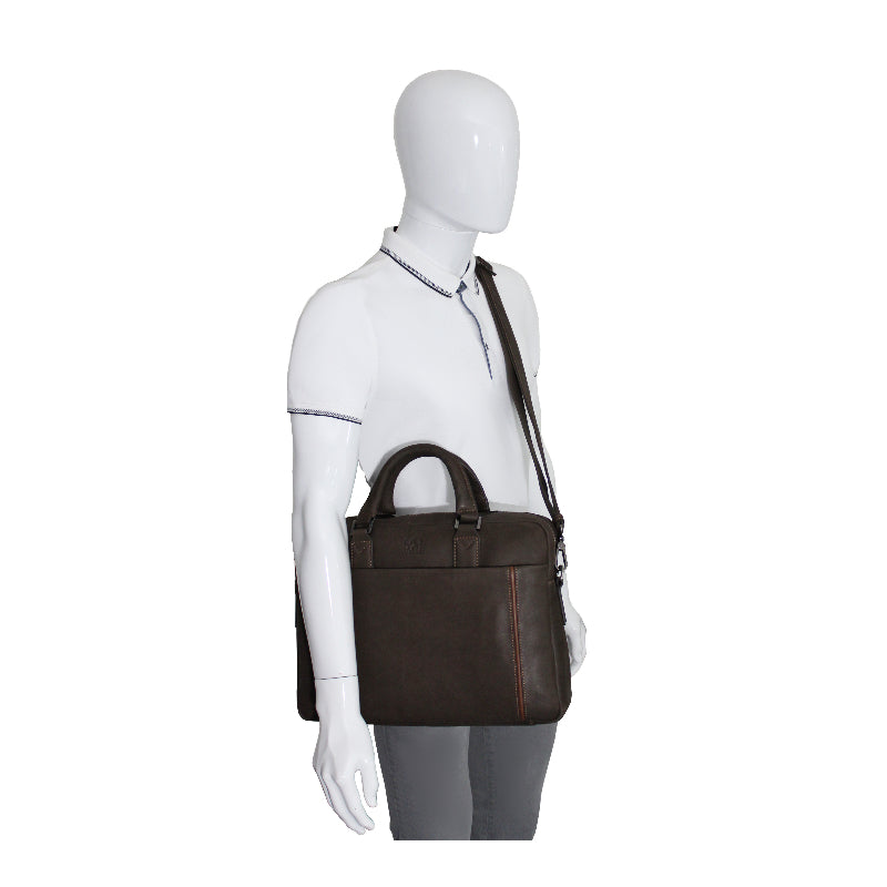 Cartable 1 Soufflet Cadwell Marron