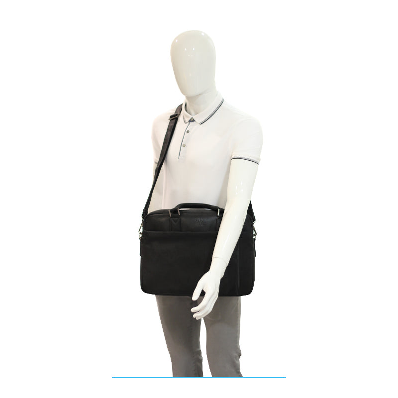 Cartable 2 anses Hommes Noir Cadwell