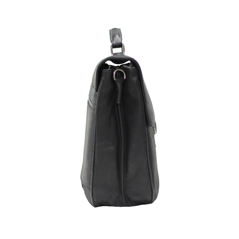 Cartable à rabat 2 soufflets Homme Noir Cadwell