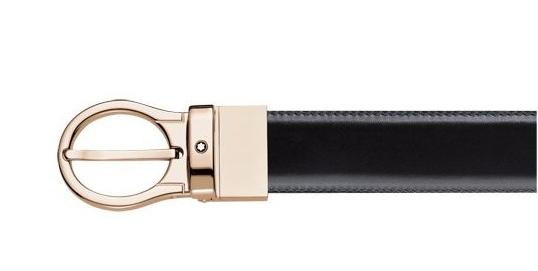 Ceinture Montblanc classique réversible noire/dorée - Boutique-Officielle-Montblanc-Cannes