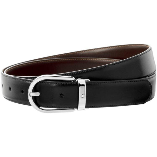 Ceinture affaires réversible noire/marron à couper selon la taille - Boutique-Officielle-Montblanc-Cannes