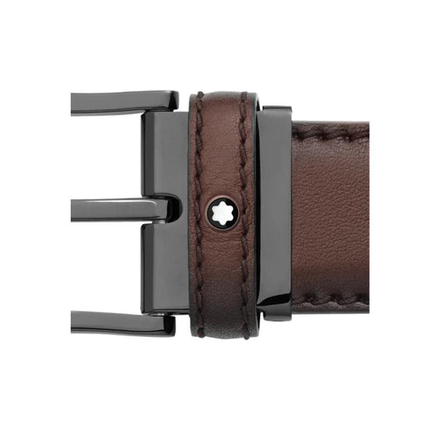 Ceinture à boucle ardillon arrondie en acier inoxydable mat et revêtement PVD noir