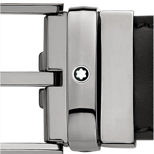 Ceinture à boucle fer à cheval de 35 mm en cuir noir