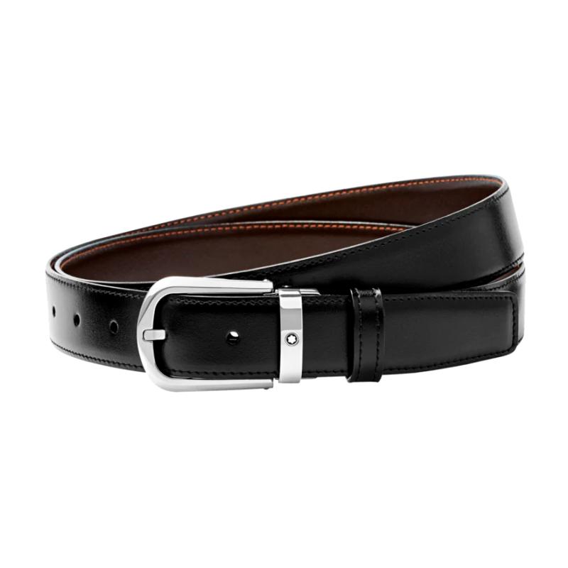 Ceinture affaires réversible noire/marron à couper selon la taille