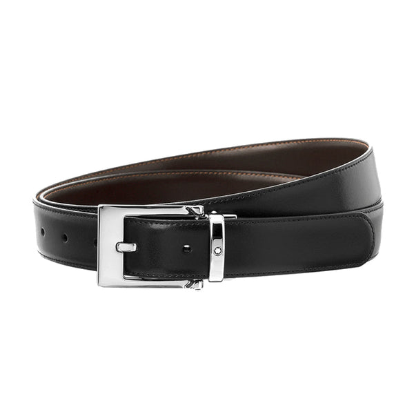 Ceinture réversible de 30 mm en cuir noir/marron