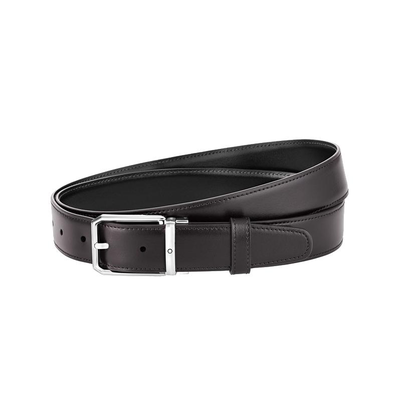 Ceinture réversible de 32 mm en cuir noir/bordeaux