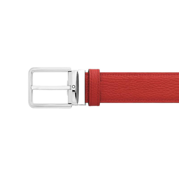 Ceinture réversible de 32 mm en cuir noir/rouge