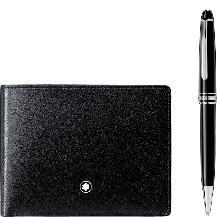 Coffret avec stylo bille Meisterstück Platiné Classique et portefeuille 6cc Meisterstück