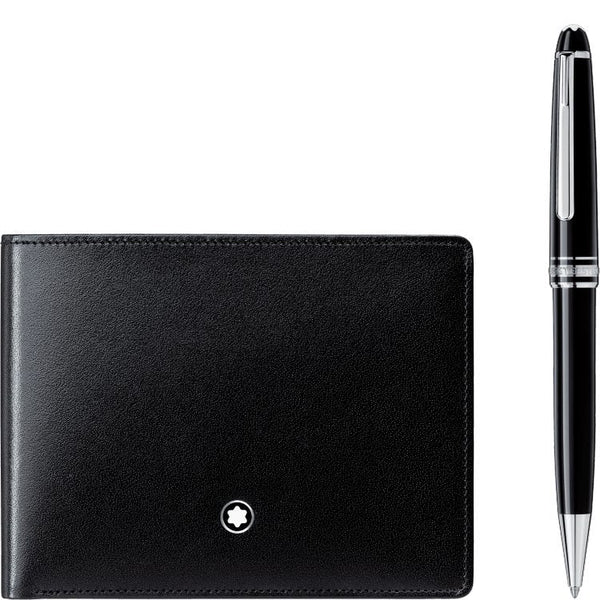 Coffret avec stylo bille Meisterstück Platiné Classique et portefeuille 6cc Meisterstück