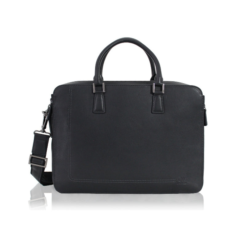 Cartable 1 Soufflet Cadwell 100 % Cuir de vachette – Noir