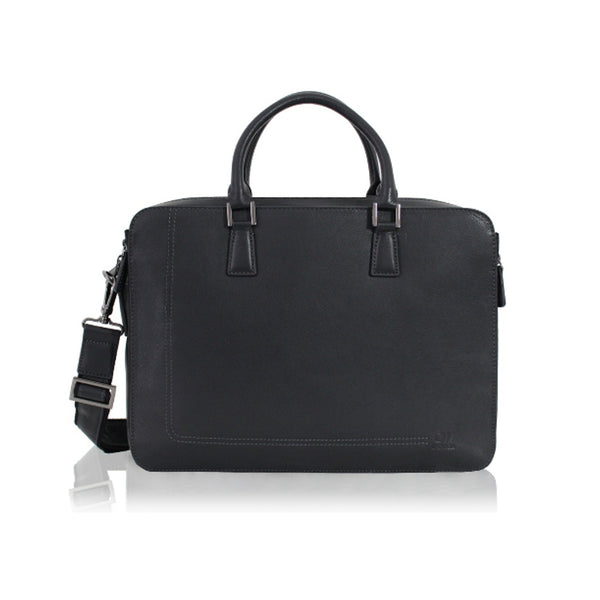 Cartable 1 Soufflet Cadwell 100 % Cuir de vachette – Noir