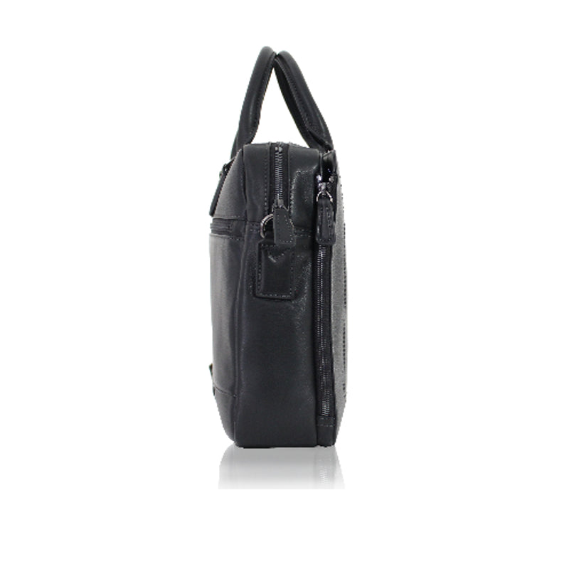 Cartable 1 Soufflet Cadwell 100 % Cuir de vachette – Noir