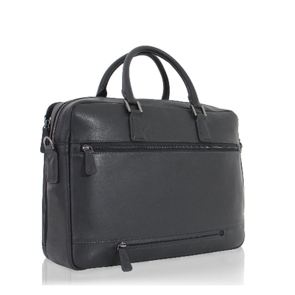 Cartable 1 Soufflet Cadwell 100 % Cuir de vachette – Noir