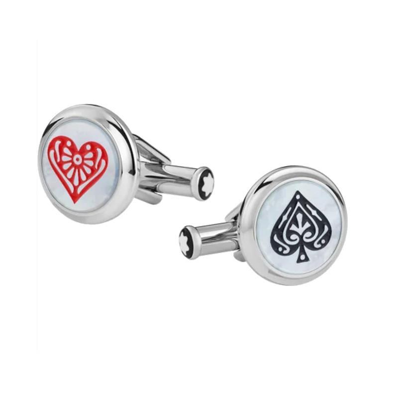 Boutons de manchette Meisterstück Hommage au roman Le Tour du monde en 80 jours , pique et cœur