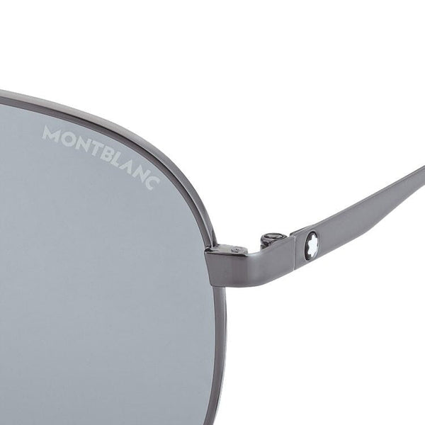 Lunettes de soleil Montblanc carrées à monture métallique couleur ruthénium
