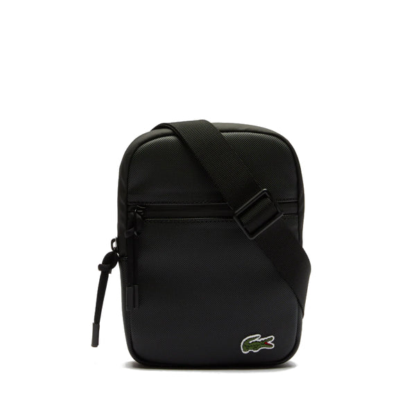 Petite sacoche plate Lacoste croisée en toile enduite