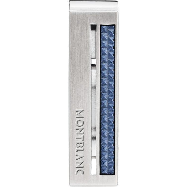 Pince à billets en acier inoxydable avec incrustation à motif bleu - Boutique-Officielle-Montblanc-Cannes